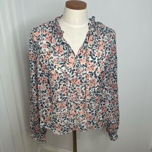 Veronica Beard Floral Button-Up Blouse